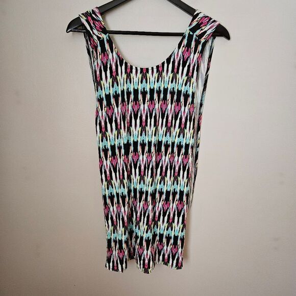 TART Tank Top Blouse Patterned Print Open Back Abstract Casual Summer Vacation - Picture 1 of 9